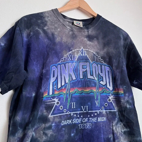 Vintage Liquid Blue Pink Floyd Tye Dye Band T-Shirt